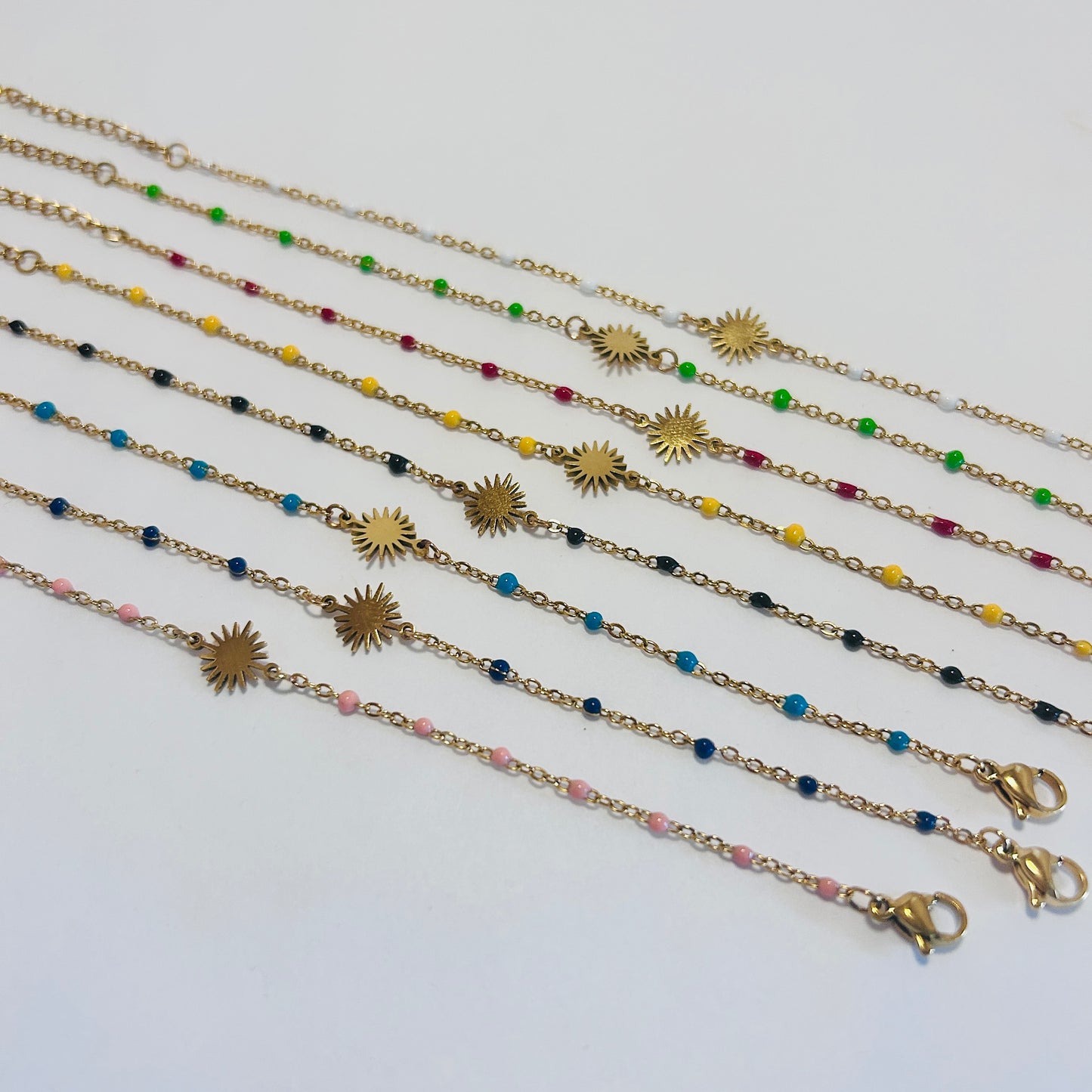 Beaded Golden Bracelet with SUN charm