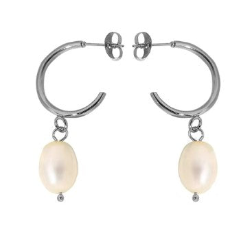 EARRINGS Creole Small Pearl
