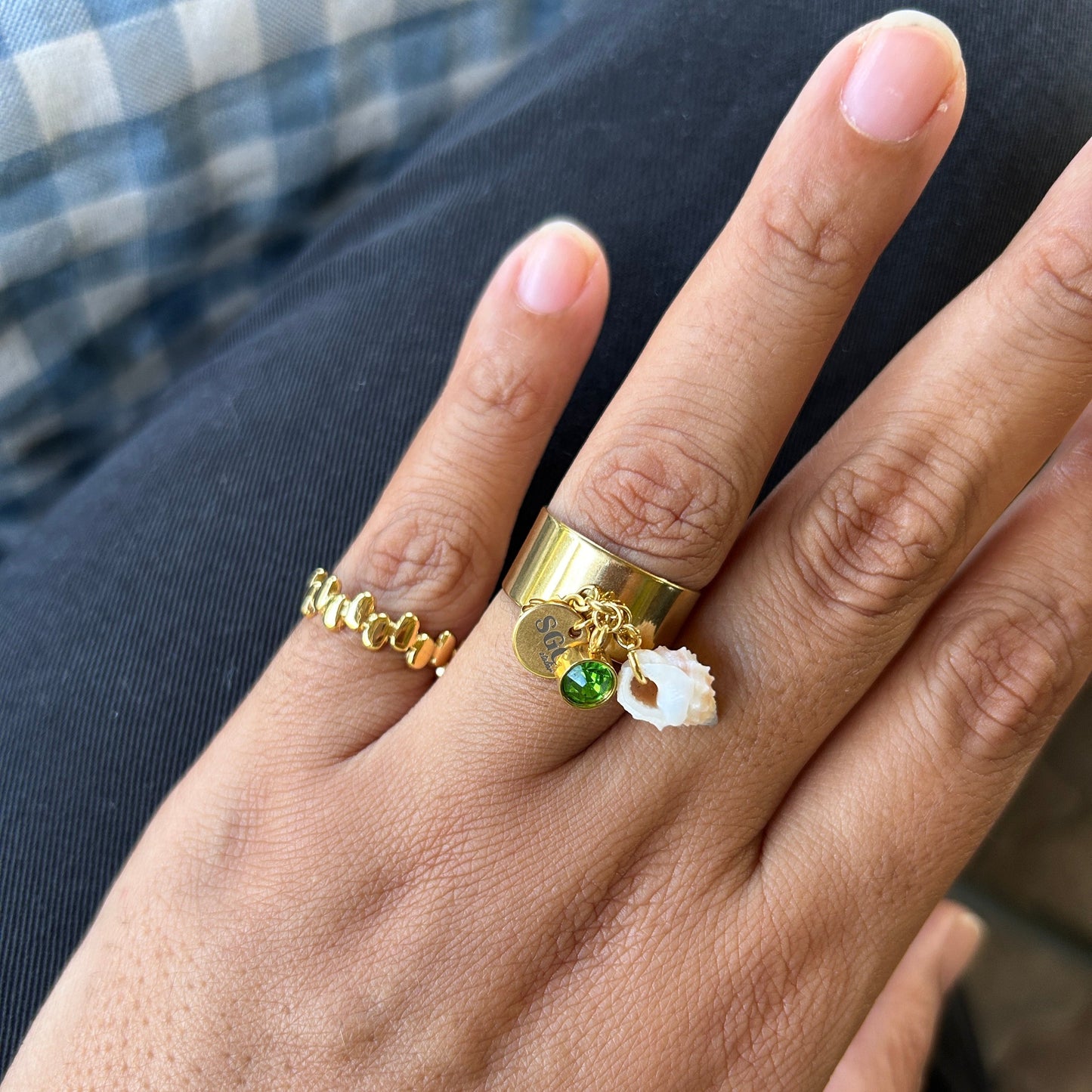 Conch Green Drift RING