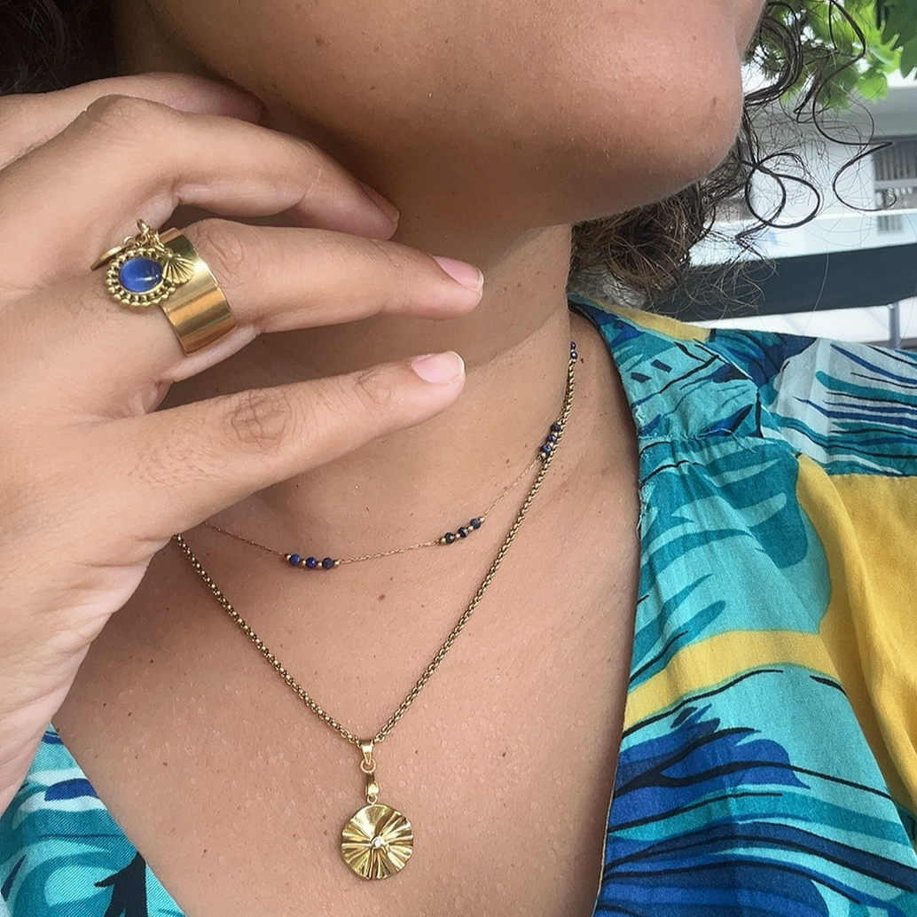 Vintage Blue Charm Loop RING
