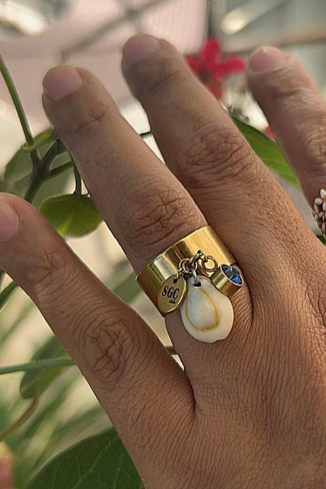 Cowrie Blue Drift RING