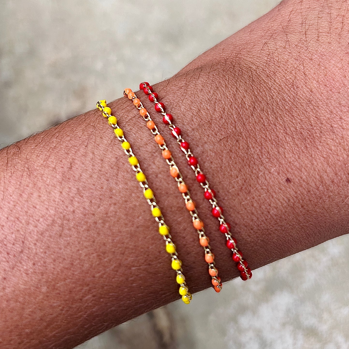 COMBO | 3 Beaded Golden Bracelets | 2mm