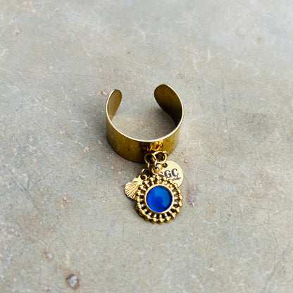 Vintage Blue Charm Loop RING
