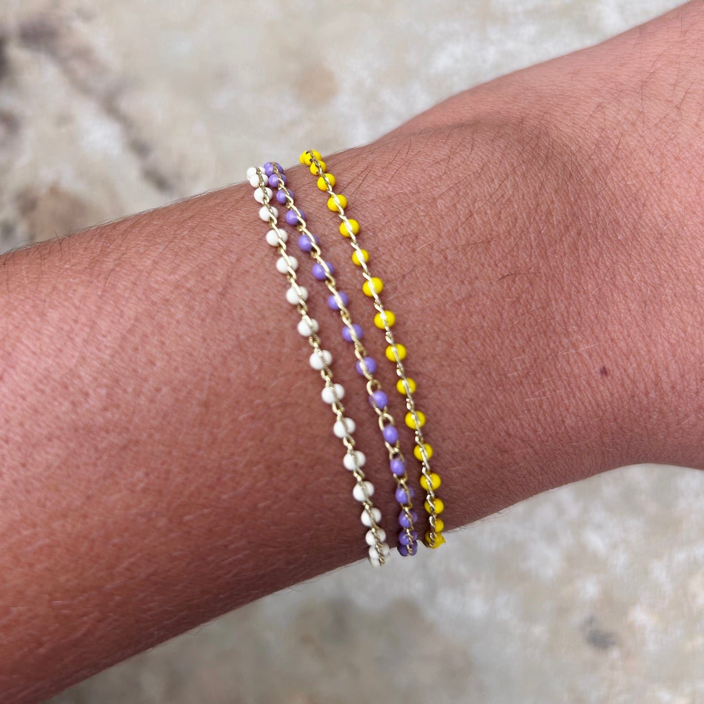 COMBO | 3 Beaded Golden Bracelets | 2mm