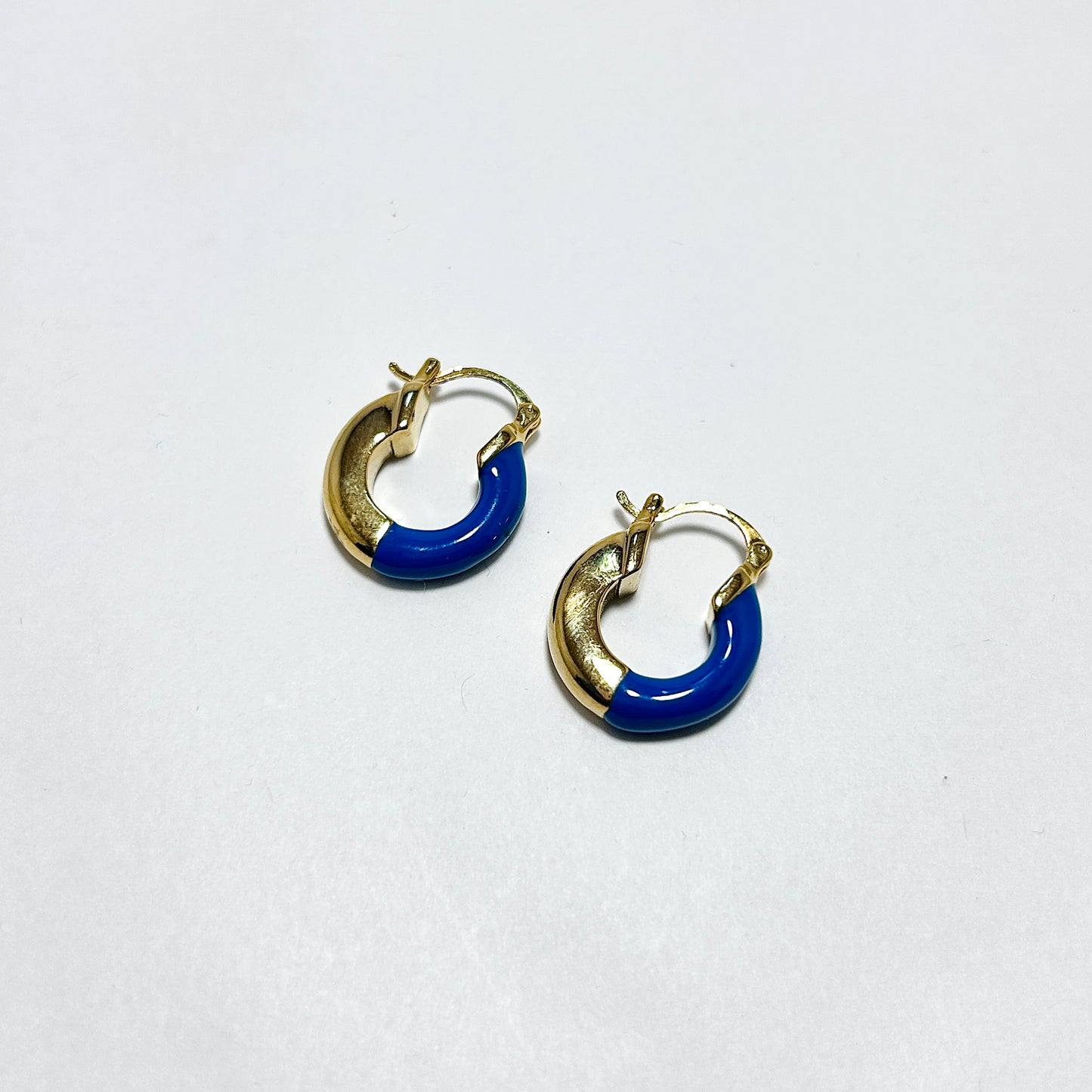 Round Hoop Golden Earrings - Small Colourful