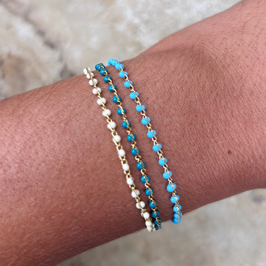 COMBO | 3 Beaded Golden Bracelets | 2mm