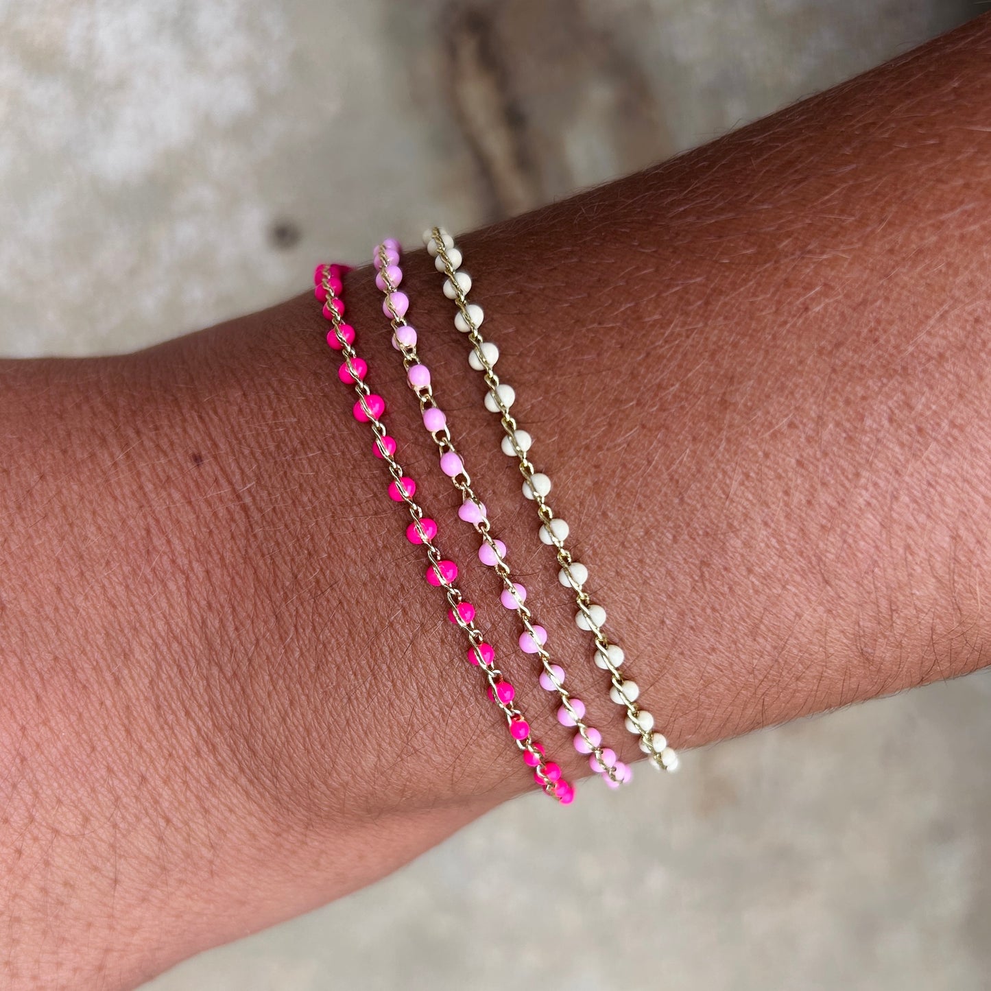 COMBO | 3 Beaded Golden Bracelets | 2mm