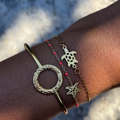 Beaded Golden Bracelet with STAR charm