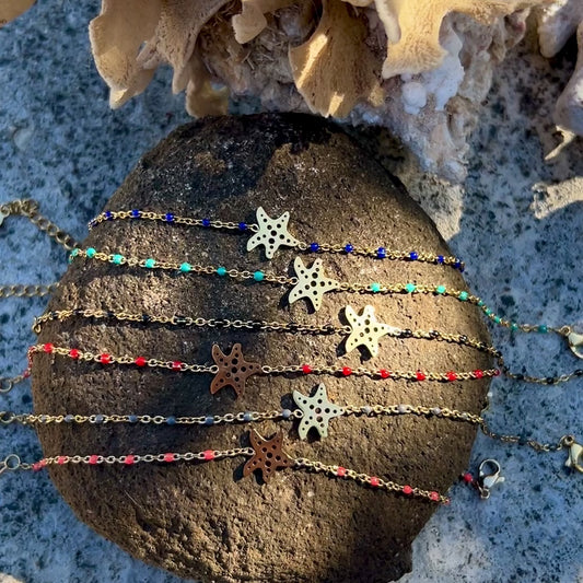Beaded Golden Bracelet with STAR charm